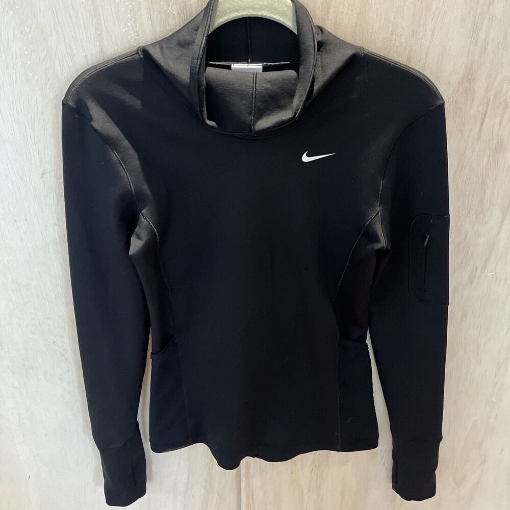 Nike Womens long sleeve Top shirt Therma-FIT Training Black Size XS